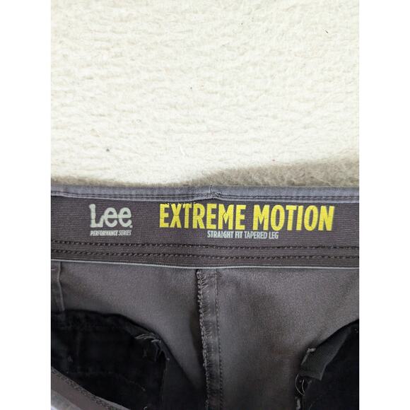Lee Extreme Motion Pants Mens 34x30 Gray Straight Fit Tapered Leg Stretch - Picture 16 of 16
